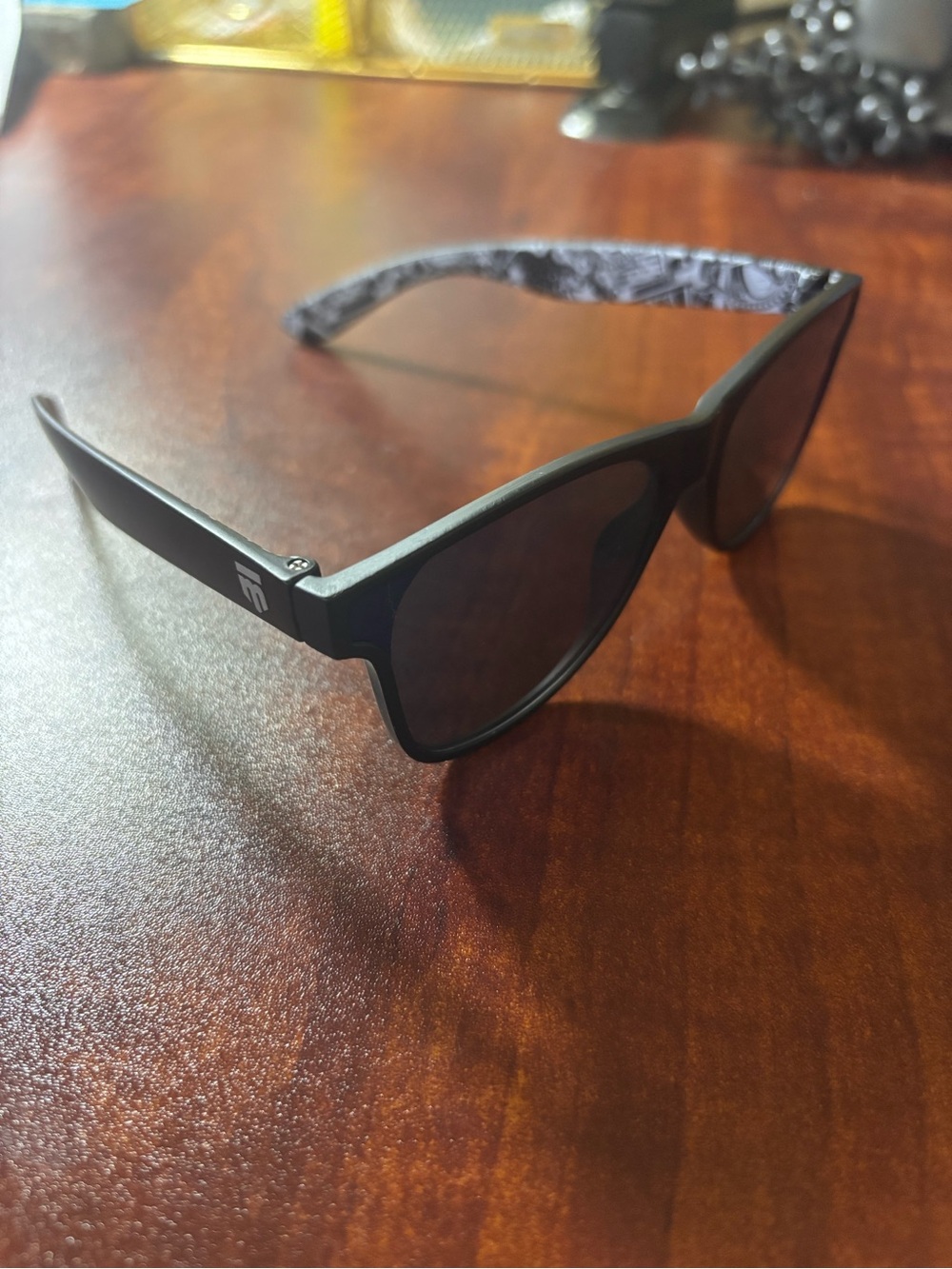 Mongoose Matte Black Sunglasses Gray Graphic Temple Unisex Sport Lifestyle